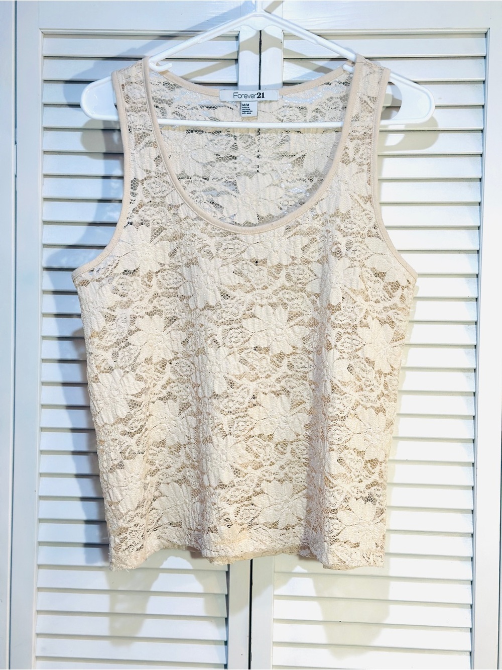 Boho Lace Tank Top Floral Sheer Festival Cottagecore Romantic Medium